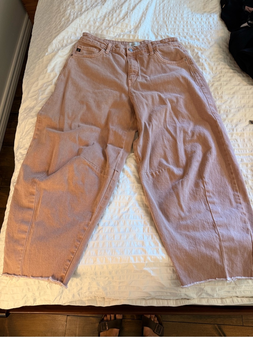 KanCan Wide Leg Jeans in Dusty Rose